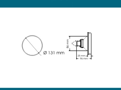 BAIML FARO TRASERO REDONDO UNIPOLAR AMBAR  /SIN ARO FLEXIBLE 