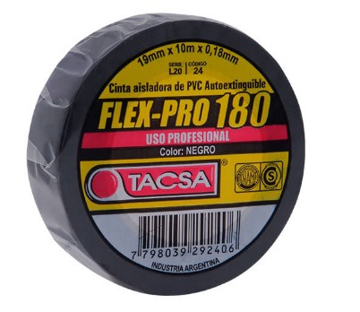 TACSA CINTA AISLADORA PROFESIONAL FLEX PRO 180 19x 20mts x0.18mm (AD)