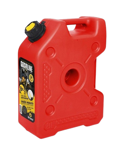 DRIVEN BIDON PLASTICO PROFESIONAL 8L ROJO EXTRA CHATO Y ENCASTRABLE / APTO COMBUSTIBLE // USO EN MOTOS - CUATRICICLOS - ETC