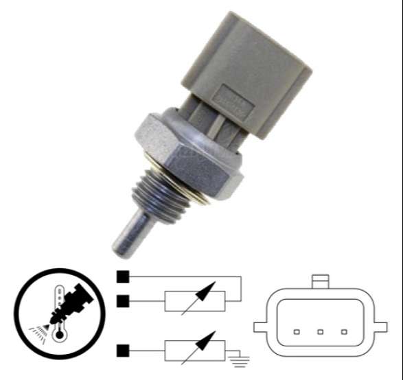 MLH SENSOR TEMPERATURA AGUA  RENAULT CLIO 2 SANDERO 1.4L D4F  /  1.6L K7M/K7J DUSTER LOGAN ROSCA M12X1.5 GRIS 