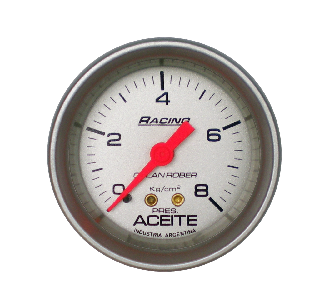 OR MANOMETRO MECANICO ACEITE 8 Kg/cm2 52MM *PLATA*