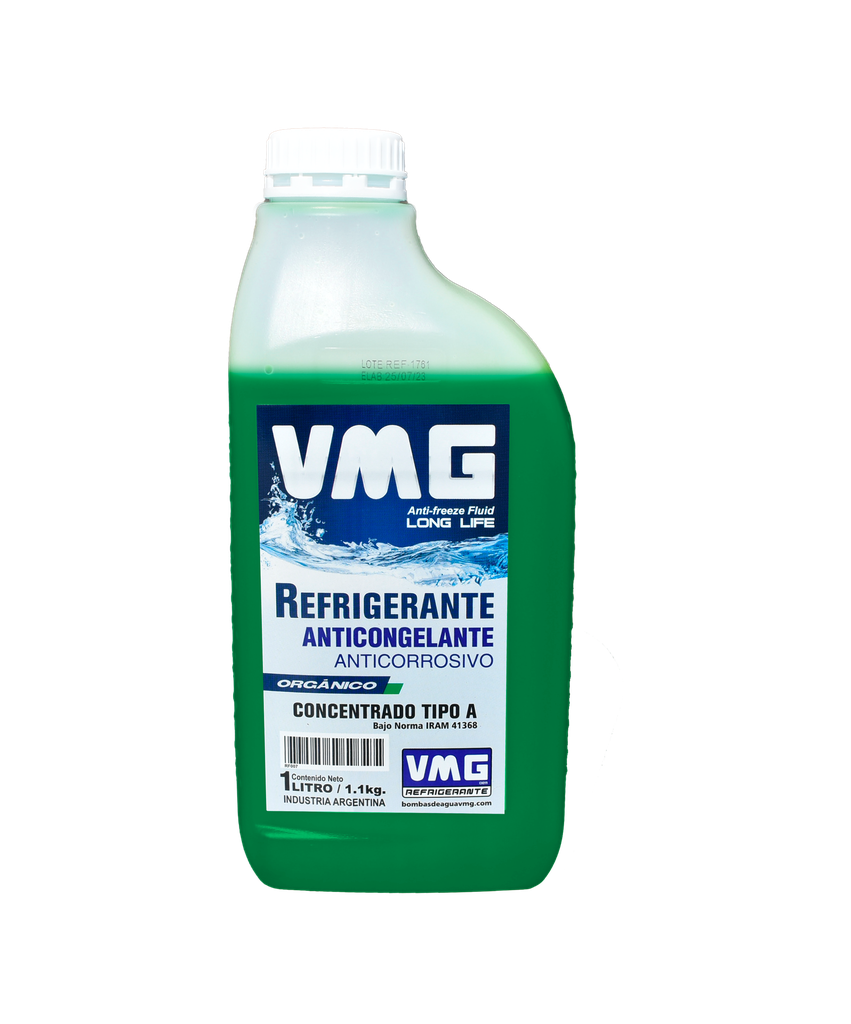 VMG LIQUIDO REFRIGERANTE VERDE ORGANICO LONG LIFE X1 LT