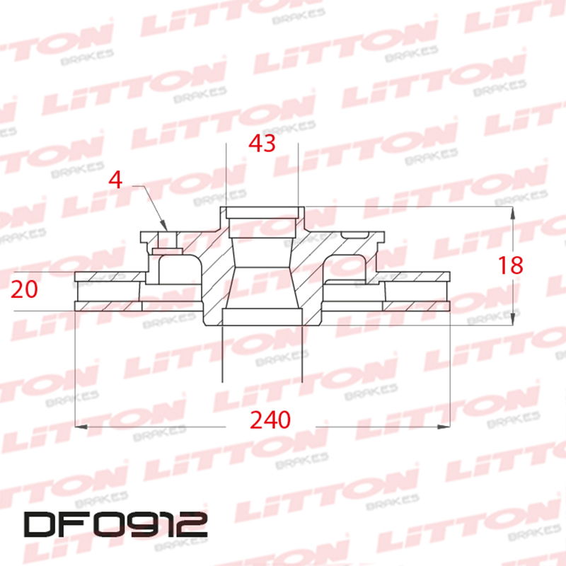 LITTON DISCO FRENO COBALT 1.4 1.8 ONIX 1.0 1.4 PRISMA 1.4 8V V/D