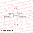 [DF0947.0500] LITTON DISCO FRENO VW UP 14/ GOL TREND SAVEIRO VOYAGE GOLF 1.6 S/T