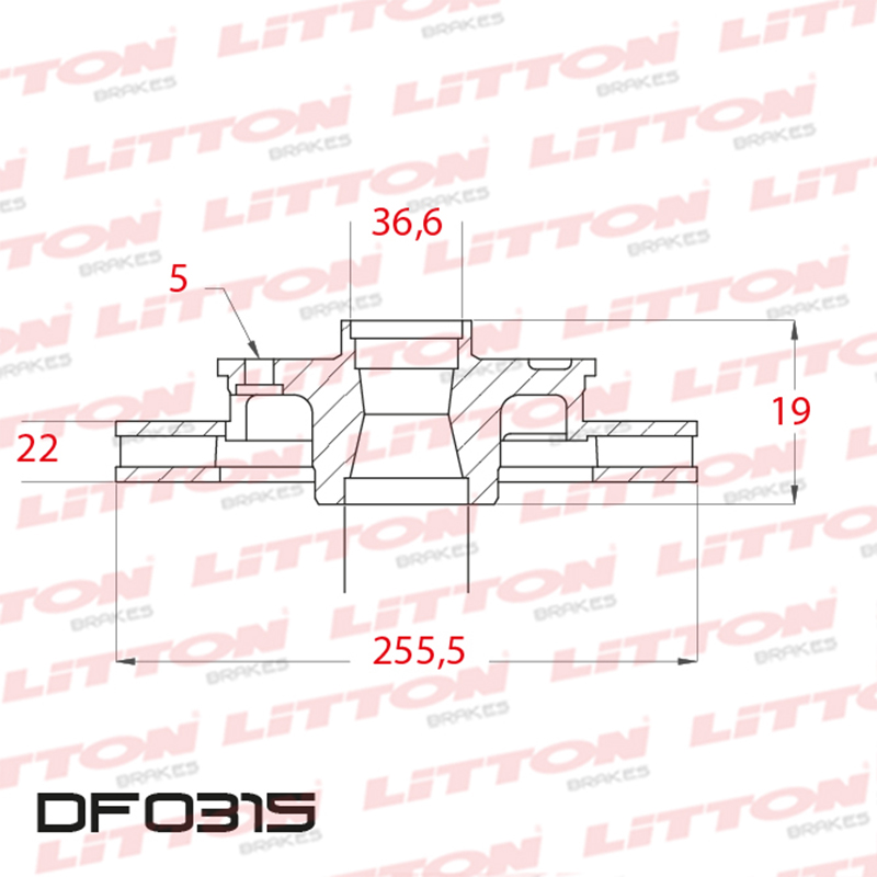 LITTON DISCO FRENO VW BORA 1.6i 1.9TDi FOX 1.6 16V 1.9 CROSSFOX 15" SURAN 1.6 8V 1.9 V/D
