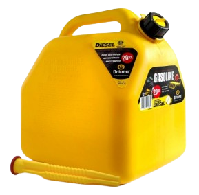 DRIVEN BIDON PLASTICO PROFESIONAL 10L AMARILLO APTO COMBUSTIBLE ANTIESTATICO ANTIVENTEO TRABA SEG. DESCARGA A 45 GRADOS