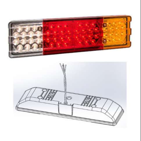 BAIML FARO TRASERO TIPO MB SALIDA SIMPLE DE CABLES S/VEN 12V  /DERECHO POSICION STOP  GIRO Y RETROCESO 56 LEDS (AD)