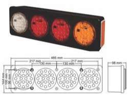 BAIML SOPORTE ELECTR.BIVOLTAJE AMBAR//ROJO//CRISTAL IZQ.  /20 LEDS X FARO // SIN PIN NI CONECTOR 