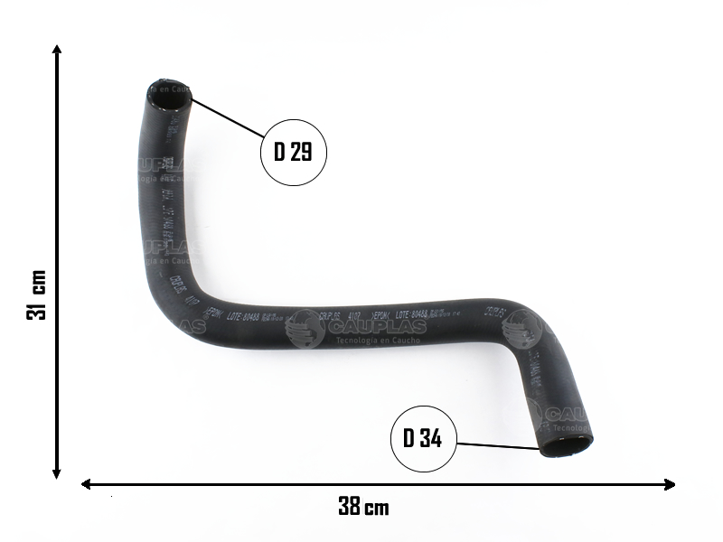 CAUPLAS MANGUERA RADIADOR INFERIOR VW GACEL GOL I PASSAT SAVEIRO I  =YACO 1438