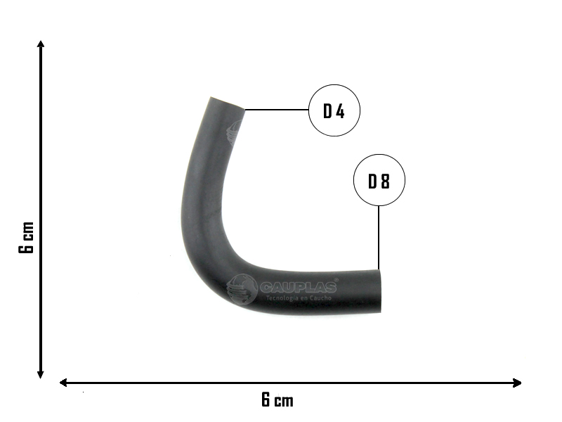 CAUPLAS MANGUERA DESCARGA DE GASES VW GOL II/III SAVEIRO II/III  =YACO 4245