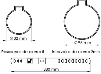 SERRAT ABRAZADERAS LARGO 330MM - ANCHO 7MM  (X10 UNIDADES)