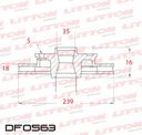 [DF0563.0500] LITTON DISCO FRENO VOLKSWAGEN CROSSFOX FOX POLO SURAN 04/ DEL