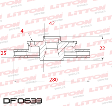LITTON DISCO FRENO CHEVROLET - GM MERIVA 1.8 16V DEL