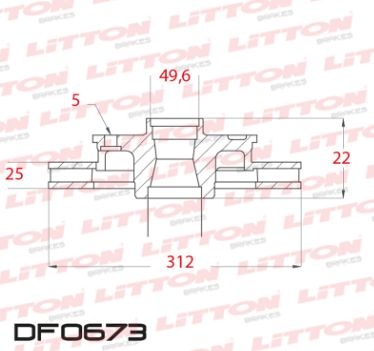 LITTON DISCO FRENO VOLKSWAGEN GOLF 1.4 2.0 TSI VII- 1.6 MPI PASSAT 1.9 TDI VI-VII - CC 2.0 Scirocco 1.4 TSI TIGUAN 2.0 16V TDI TSI VENTO 2.0 TSI FSI AUDI A3 2.0 16V FSI DEL
