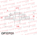 [DF0701.0500] LITTON DISCO FRENO TOYOTA HILUX 2.8 TDI NUEVA AT ME 15-22  LAND CRUISER PRADO DEL