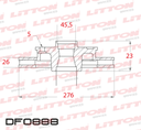 [DF0888.0500] LITTON DISCO FRENO CHEVROLET CRUZE 1.8 11/ DEL