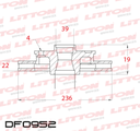 [DF0952.0500] LITTON DISCO FRENO VOLKSWAGEN UP 2014> DEL