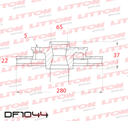 [DF1044.0500] LITTON DISCO FRENO VOLKSWAGEN SPACEFOX TODOS CROSSFOX 1.6 FOX TODOS SPACECROSS 1.6 DEL