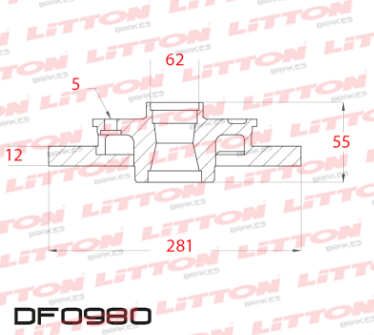 LITTON DISCO FRENO TOYOTA RAV 4 3.5 2.5 12/ TRAS (FREMAX 2882)