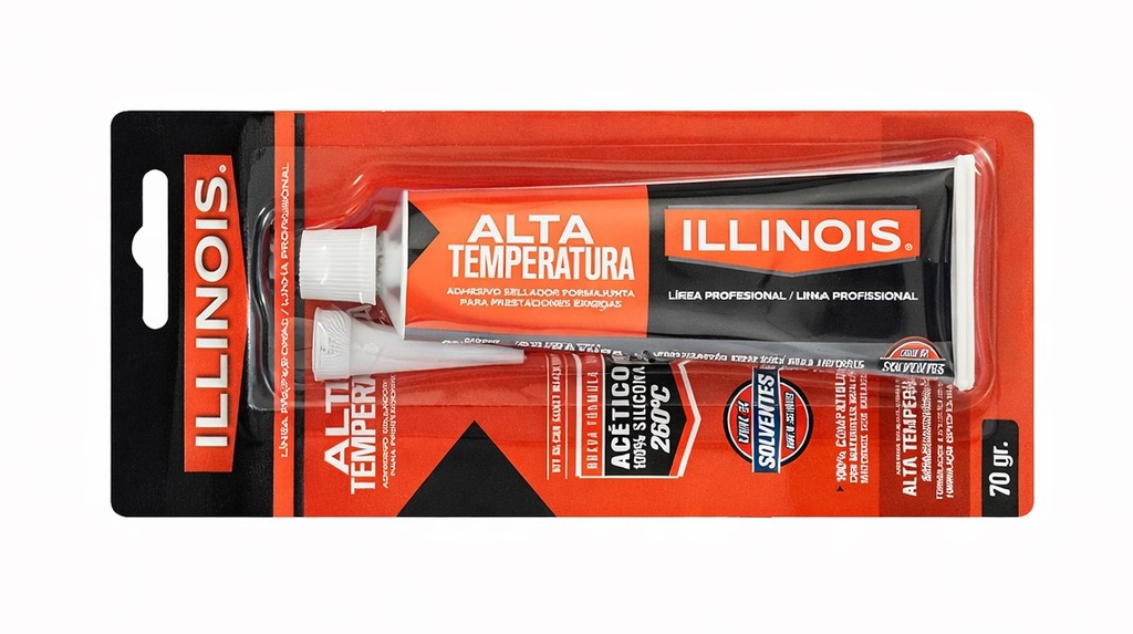 SUPER OFERTA *** ILLINOIS ADHESIVO SELLADOR RTV ACETICO ROJO 70Gr