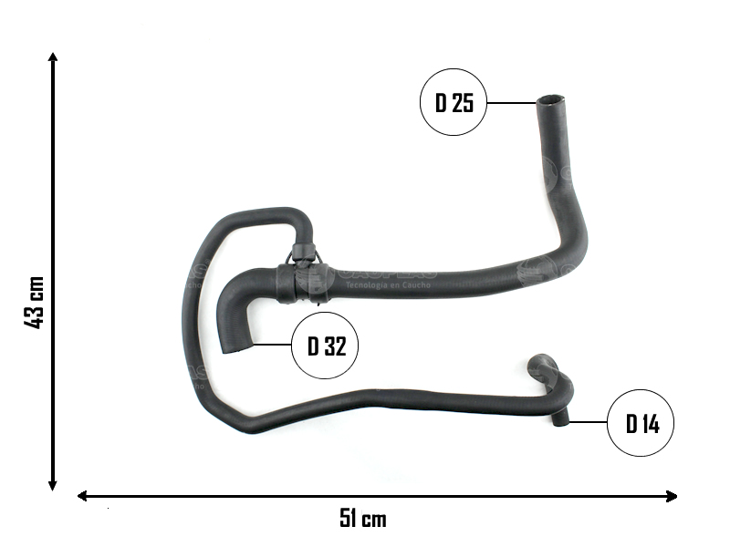 CAUPLAS MANGUERA RADIADOR INFERIOR FORD FIESTA I  =YACO 2137