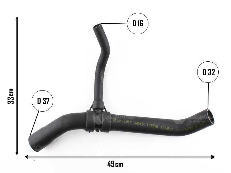 CAUPLAS MANGUERA RADIADOR INFERIOR FIAT PALIO III SIENA II/IV STRADA I  =YACO 2857