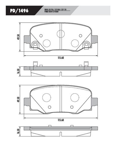 FRASLE CERAMAXX PASTILLA EJE TRASERO 16.50MM  /FIAT 500 1.4 16V 18> /JEEP RENEGADE 1.8 - 2.0 16> COMMANDER 2.0 TD AT9 4X4