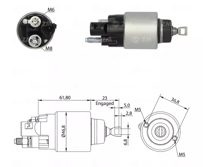 ZM SOLENOIDE FIAT ARGO CRONOS MOBI UNO EVO  BOSCH 12V