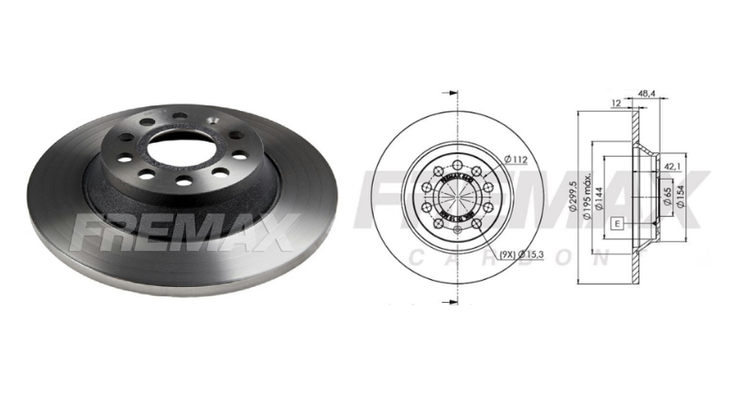 FREMAX DISCO FRENO TRAS SOLIDO AUDI Q3 1.4 TSFI 15>