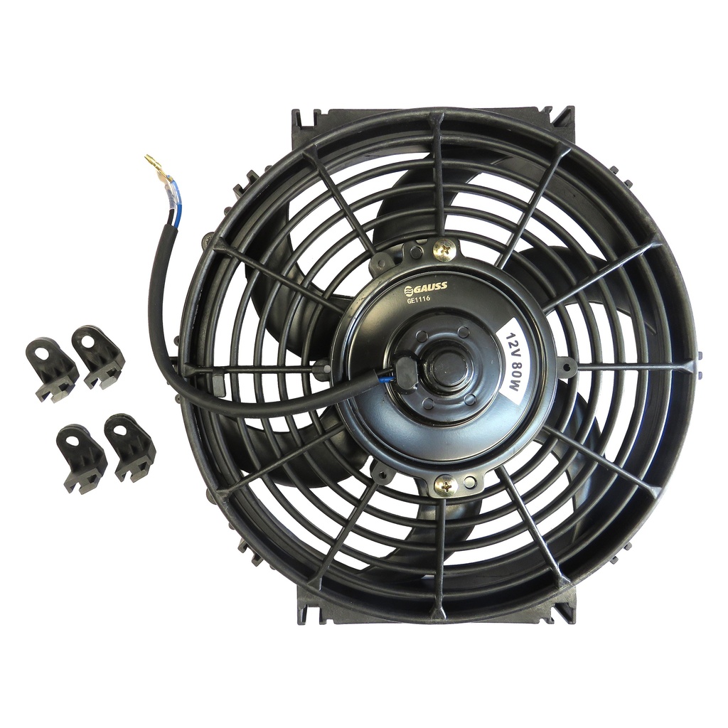 GAUSS ELECTROVENTILADOR UNIVERSAL 12V 80W 6 ASPAS 10'' (E17)