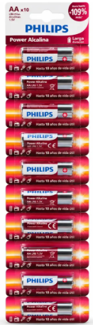 PHILIPS PILA ALCALINA AA POWER ALKALINE BLISTER x10