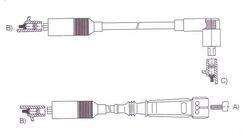 GENOUD CABLE BUJIA GACEL 1.6-1.8 89-92 CAPUCHON CHAPA