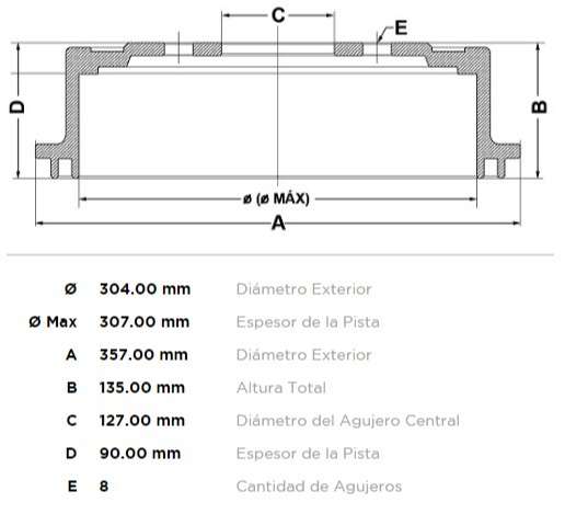 FREMAX CAMPANA FRENO F-100 MODELO NVO DUTY T  