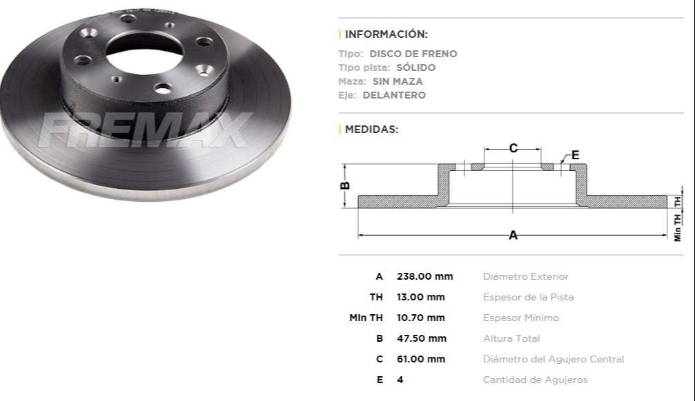 FREMAX DISCO FRENO ROVER 200/400 DS  