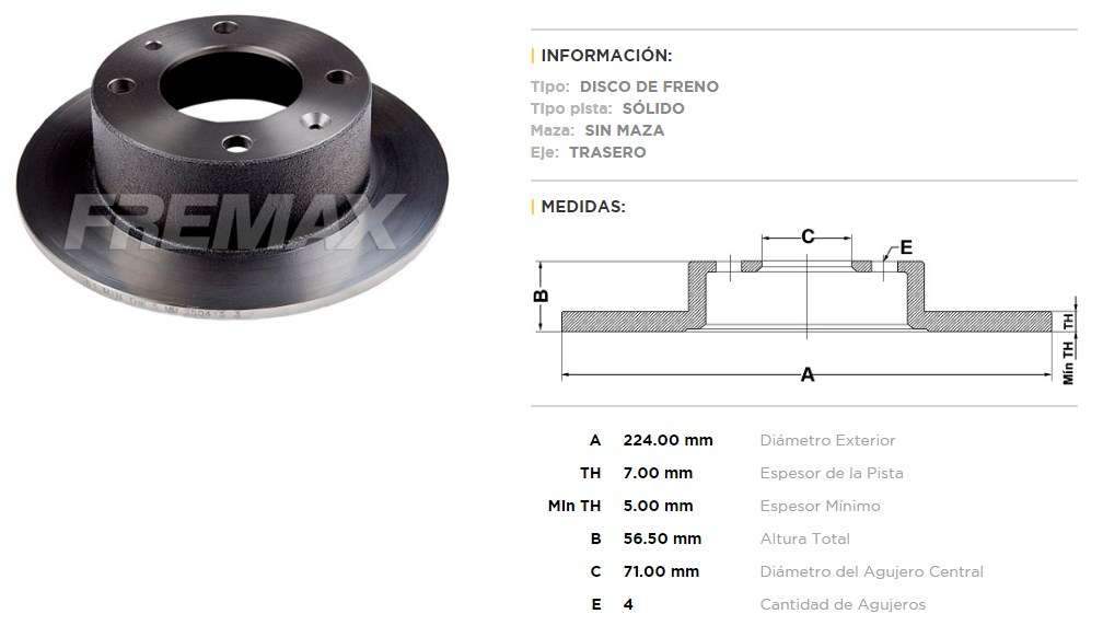 FREMAX DISCO FRENO CITROEN  BX 82/93T-S  