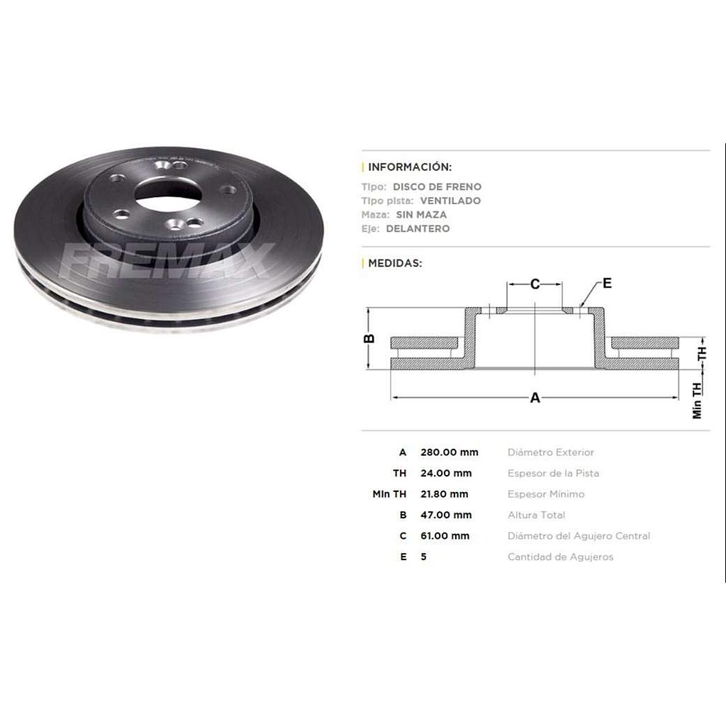 FREMAX DISCO FRENO LAGUNA 2000> DV  