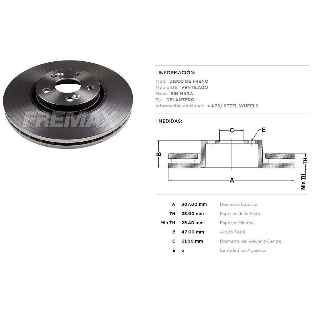 FREMAX DISCO FRENO SPACE 2002> DV S  
