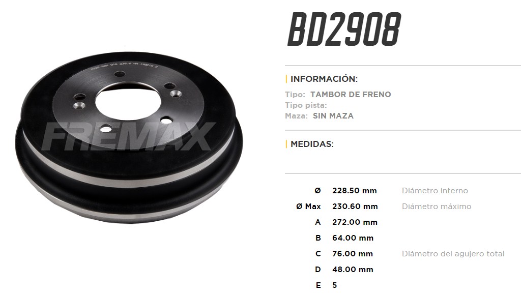 FREMAX CAMPANA FRENO HYUNDAI TUCSON 2.0/2.7  