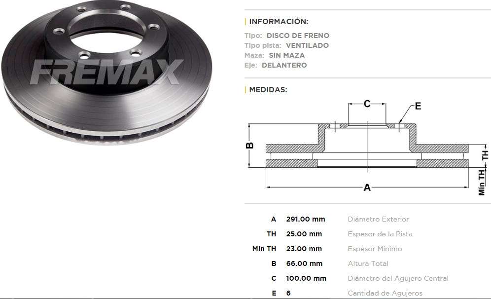 FREMAX DISCO FRENO HILUX >98 DV  