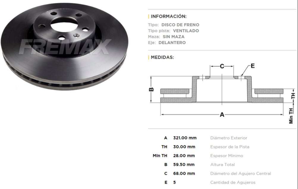 FREMAX DISCO FRENO AUDI A6/A6 ALLROAD / A8  