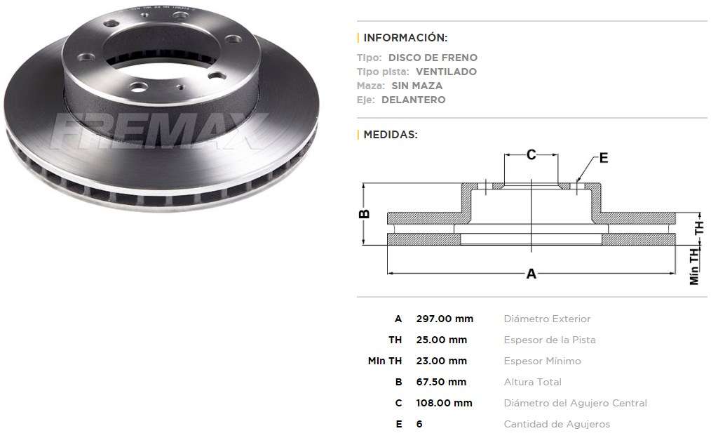 FREMAX DISCO FRENO HILUX 2005> DV