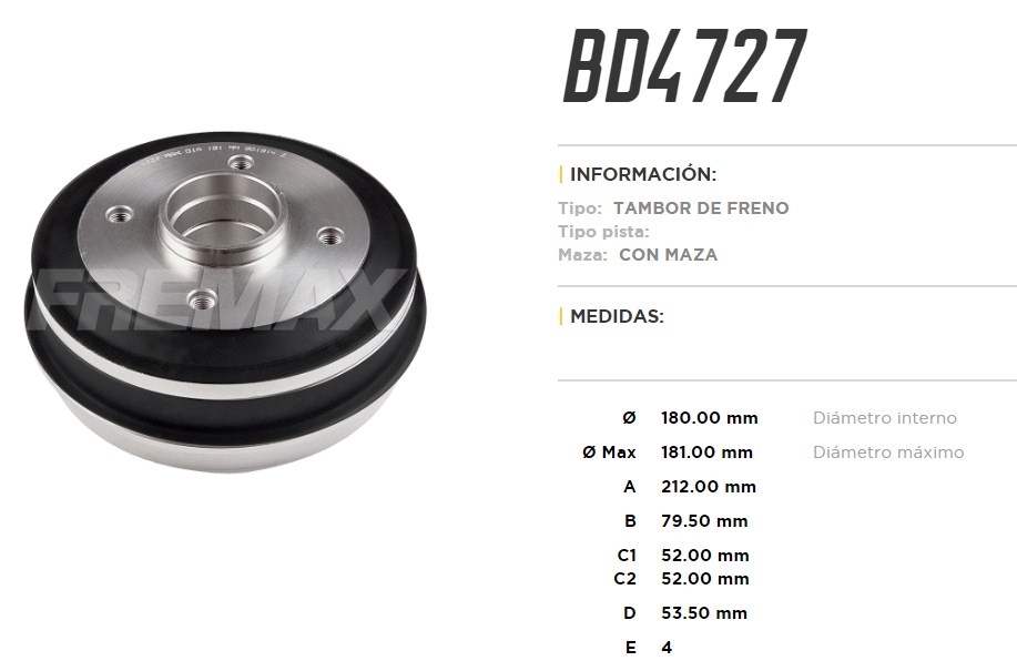 FREMAX CAMPANA FRENO P 205 84/93 TC  