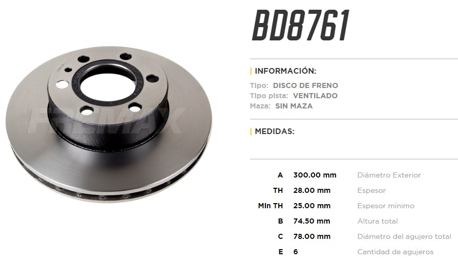 FREMAX DISCO FRENO IVECO DAILY 35.10 / 35S14 / 35C14 06> D V  