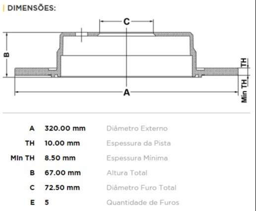 FREMAX DISCO FRENO CHRYSLER 300C 2.7/5.7  