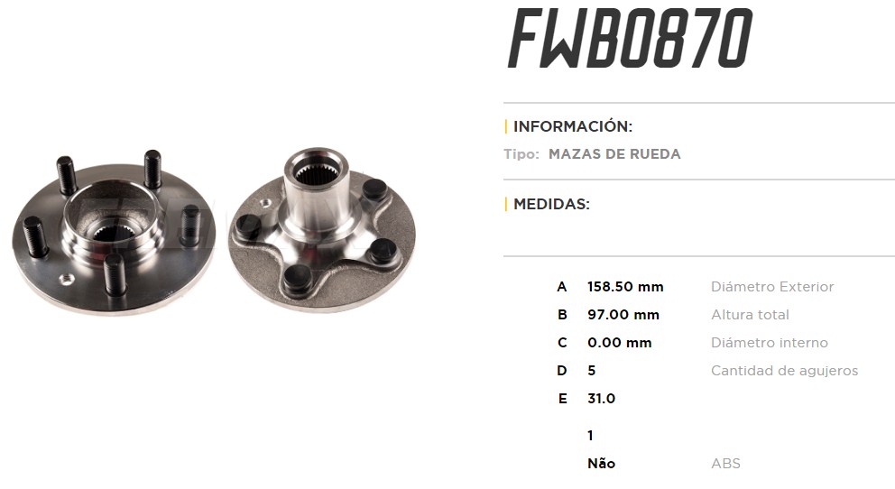 FREMAX MAZA RUEDA TRAS.LAND ROVER RANGE ROVER SPORT  /S/ABS 