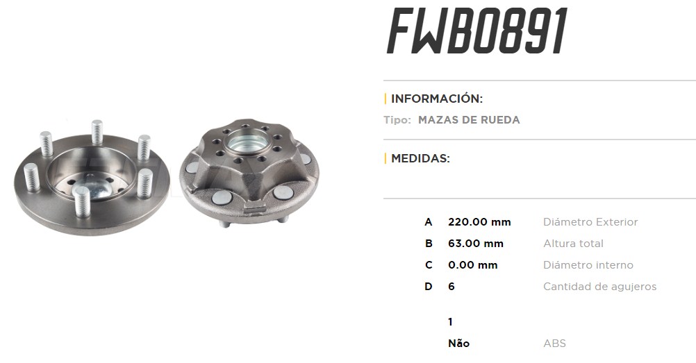 FREMAX MAZA RUEDA DEL.IVECO DAILY 10/18 S/ABS  
