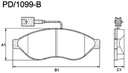 [PD1099B.0332] FRASLE PASTILLA EJE DELANT. 19MM  /CITROEN JUMPER 06> // PEUG BOXER 06>  /FIAT DUCATO 06>