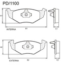 [PD1100.0332] FRASLE PASTILLA EJE DELANT. 17.20MM  VW GOL TREND VOYAGE 08/11