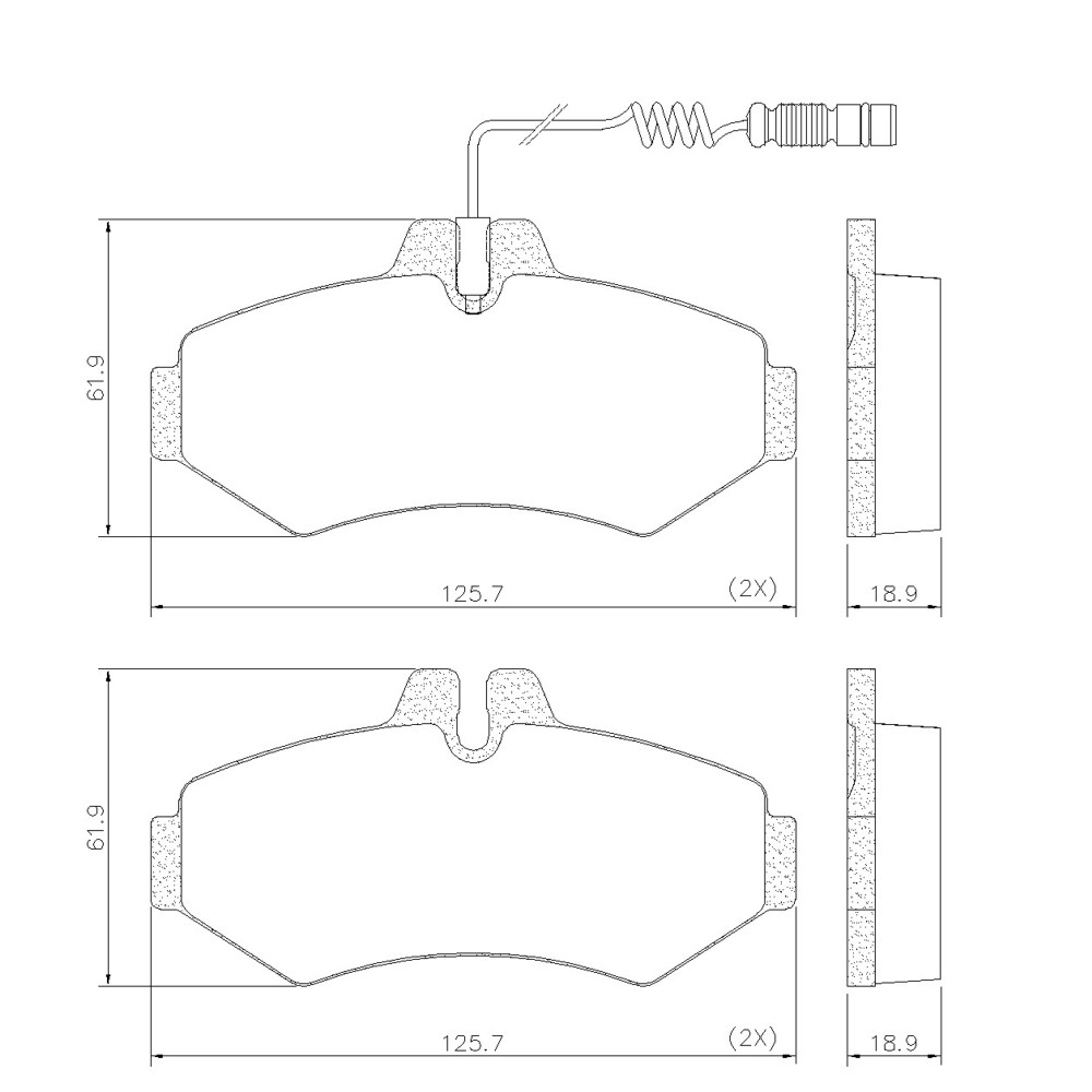 FRASLE PASTILLA EJE TRASERO 18.20MM  /M.BENZ SPRINTER 310 - 312 99> EJE TRASERO  /SISTEMA BOSCH
