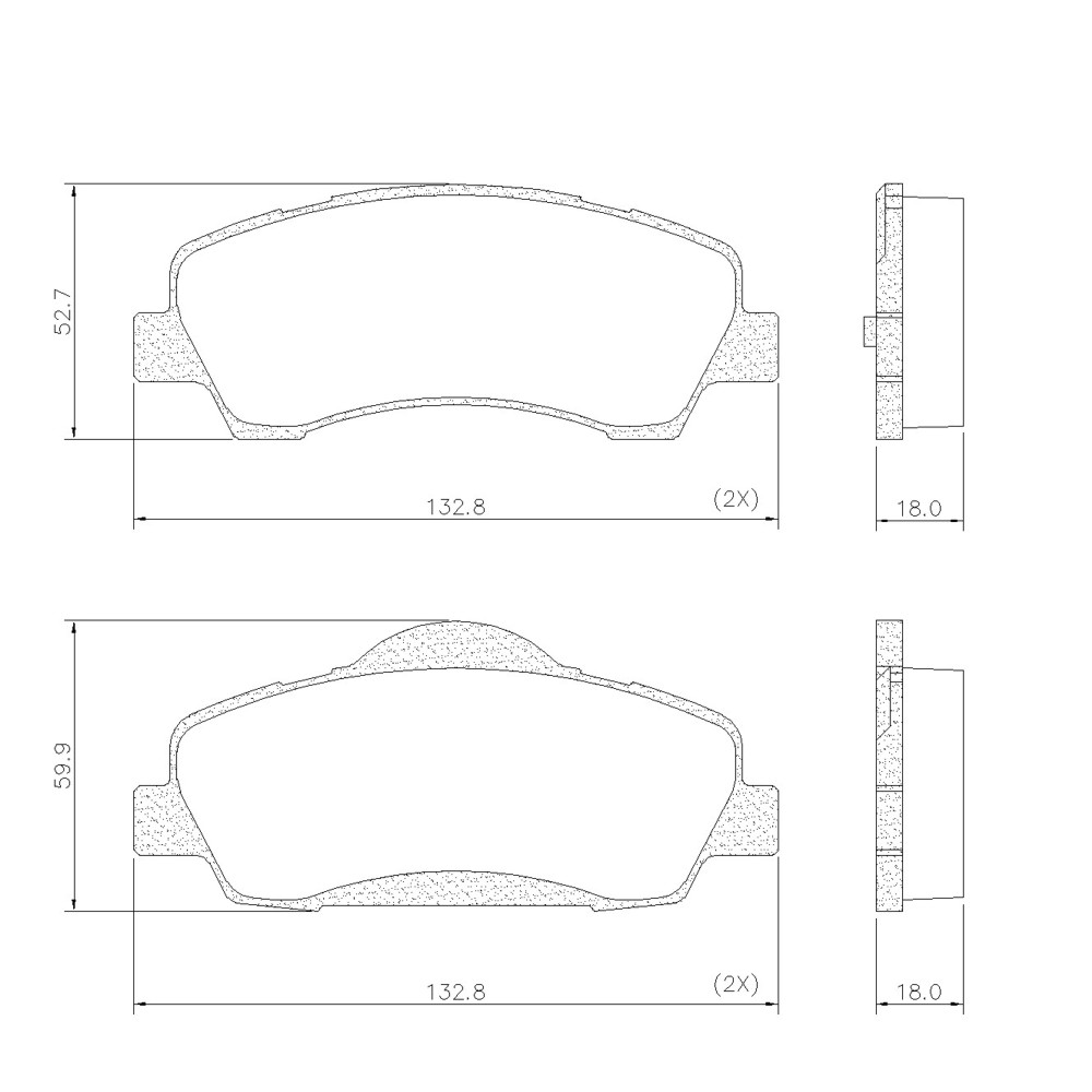 FRASLE PASTILLA EJE DELANT. 18.25MM  /CITROEN C-ELYSEE 1.6 16> C4 CACTUS 17> PEUGEOT 301 1.6 17>